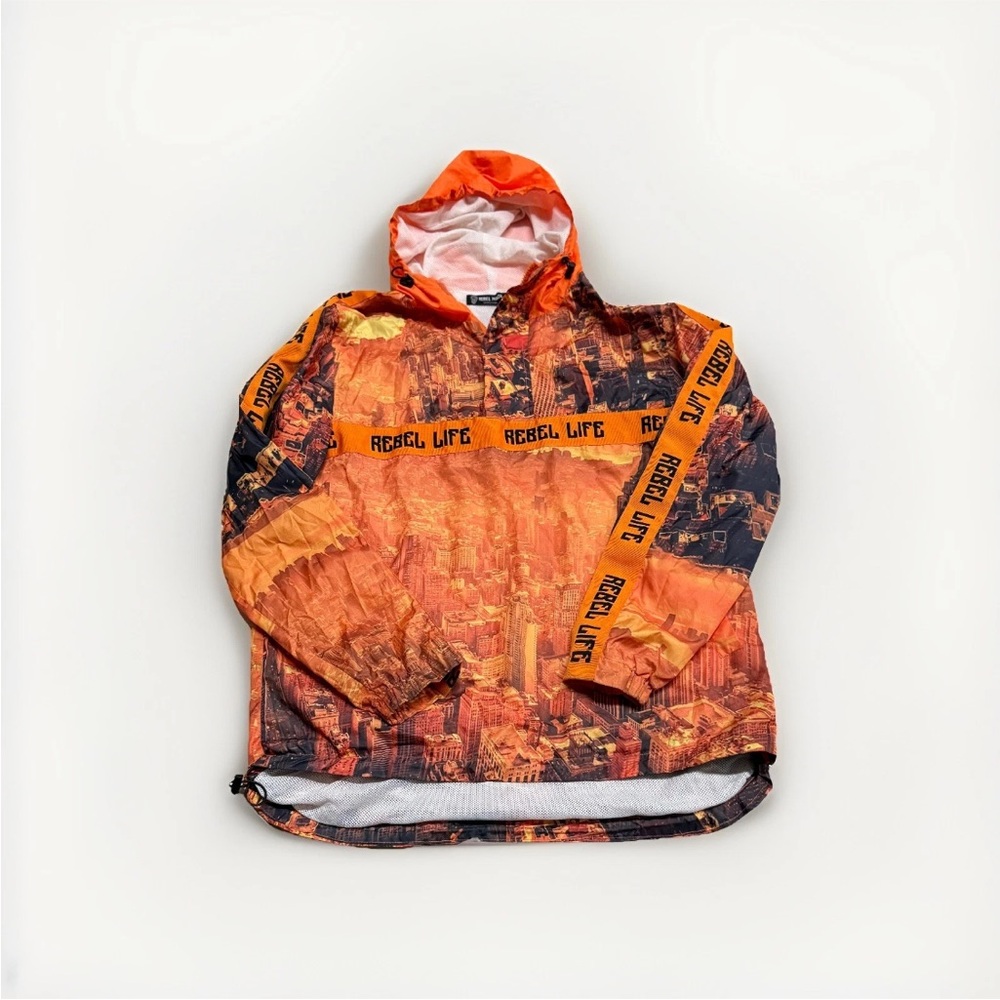 Rebel Minds “Rebel Life” Cityscape Windbreaker Men’s Large